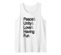 Peace Unity Love Having Fun Hip Hop Ampersand Helvetica Débardeur