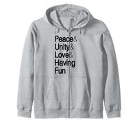 Peace Unity Love Having Fun Hip Hop Ampersand Helvetica Sweat à Capuche
