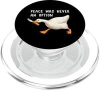 Peace Was Never an Option Funny Goose Duck Meme Knife PopSockets PopGrip pour MagSafe