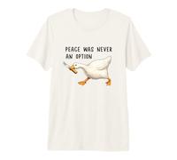 Peace Was Never an Option Funny Goose Duck Meme Knife T-Shirt Haut de Gamme