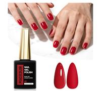 PEACECOLOR 15ML Vernis Semi Permanent Rouge Gel à Ongle High Saturation Couleurs Classiques Facile à Appliquer Avec Pinceau Doux Pour Manucure et SûRe DéAl Pour FêTes et Anniversaires