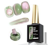 PEACECOLOR 15ML Vernis Semi Permanent Vert à Effet Rose PâLe Vernis Gel UV Semi Permanent Cat Eye Gel Nail Polish Pour Design d’Ongles IdéAl Pour DéButants et Salons