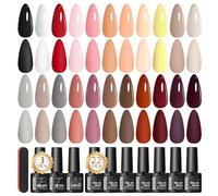 PEACECOLOR 25PCS Vernis Semi Permanent Set & Brillant Mat Base Top Coat | 22 Couleurs Vernis à Ongles Gel Vernis Noir Blanc Jaune Nude avec 3PCS Base Top Coat Set Ongles Manucure pour Débutant Femmes