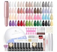 PEACECOLOR 38PCS Kit Vernis Semi Permanent Complet avec lampe UV Ponceuse pour Ongles, 22 Couleurs Vernis à Ongles avec Base Coat Top Coat Kit Ongle Gel UV Complet Outils de Manucure Nail Art