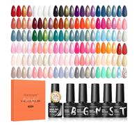 PEACECOLOR 40pcs Vernis Semi Permanent, 35 Couleurs Vernis Gel UV Semi Permanent Blanc Rouge Rose Bleu avec 5pcs Base Top Coat Vernis à Ongles Soak Off Gel Polish pour Salon DIY Débutant