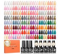 PEACECOLOR 60pcs Vernis Semi Permanent, 55 Couleurs Vernis à Ongles Rouge Rose Noir Blanc Pourpre Vert avec 5pcs Base Top Coat Soak Off Gel Polish Vernis Gel UV Semi Permanent Kit Nail Art