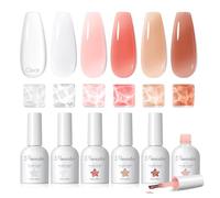 PEACECOLOR Gel Construction Ongle UV 10Ml, Builder Gel 6 Couleurs | Builder Gel UV Extension Et Au Renforcement Des Ongles. Proposé En Blanc Laiteux, Rosa, Clear Et Beige Pour Le Modelage