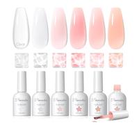 PEACECOLOR Gel Construction Ongle UV 10ML, Builder Nail Gel Natur Couleur Blanc Laiteux Rosa Clear Vernis Semi Permanent pour Renforcement et Construction des Ongles, Nail Extension