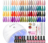 PEACECOLOR Kit Ongle Gel UV Complet, 20+5PCS Vernis Semi Permanent Lampe UV Ongles Gel No Wipe Top Coat Gloosy Pailleté Matte Base Coat Nail Art Kit Coffret Débutants