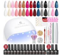PEACECOLOR Kit Ongle Gel UV Complet 31PCS, 15 Couleurs Vernis Semi Permanent avec Lampe à Ongles et Décoration et Outils pour les Ongles, Cadeau pour les Femmes