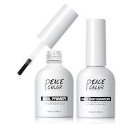 PEACECOLOR Primer Ongle Gel UV Deshydrateur Ongle pour Vernis Semi Permanent Acid Free Professionnel Nail Prep et Primer pour Vernis à Ongles Acrylique et Gel UV