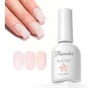 Peacecolor Vernis Gel UV Semi Permanent Tansparent Nude 10ML, Soak Off UV/LED Vernis Semi Permanent pour Manucure DIY, Jelly Gel Nail Polish Vernis à Ongles