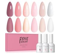 PEACECOLOR Vernis Semi Permanent, 6 Couleurs Blanc Nude Rose Vernis Gel UV Semi Permanent 10ml Soak Off UV/LED Vernis à Ongles Gel Ongle pour Salon De Manucure DIY Home