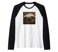 Peaceful Smile Paresseux Flou Meme Photo Drôle Mignon Manche Raglan