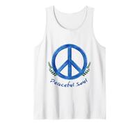 Peaceful Soul Nature Inspired Aesthetic Blue Peace Symbol Débardeur