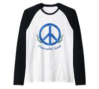 Peaceful Soul Nature Inspired Aesthetic Blue Peace Symbol Manche Raglan