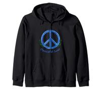 Peaceful Soul Nature Inspired Aesthetic Blue Peace Symbol Sweat à Capuche