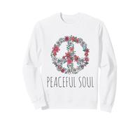 Peaceful Soul Nature Inspired Aesthetic Graphic Floral Sign Sweatshirt