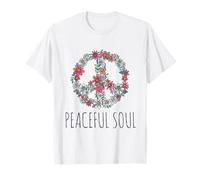 Peaceful Soul Nature Inspired Aesthetic Graphic Floral Sign T-Shirt