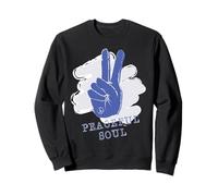 Peaceful Soul Peace Hand Retro Style Positive Vibe Graphic Sweatshirt