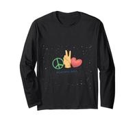 Peaceful Soul Peace Sign Hand Gesture Love Graphic Nature Manche Longue
