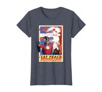 Peacemaker Eat Peace with Eagle T-Shirt, Femme, Bleu Chiné, 3XL