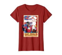 Peacemaker Eat Peace with Eagle T-Shirt, Femme, Canneberge, S