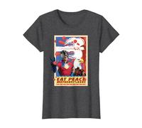 Peacemaker Eat Peace with Eagle T-Shirt, Femme, Chiné Foncé, XL