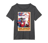 Peacemaker Eat Peace with Eagle T-Shirt, Femme Grandes Tailles, Chiné Foncé, 5X