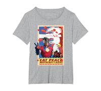 Peacemaker Eat Peace with Eagle T-Shirt, Femme Grandes Tailles, Gris Chiné, 4X