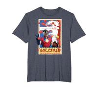 Peacemaker Eat Peace with Eagle T-Shirt, Homme Grandes Tailles, Bleu Chiné, 4X Tall