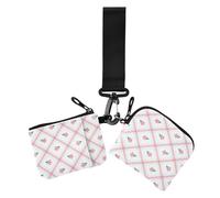 Peach Blooms Fresh Summer Lot de 2 portefeuilles à double dragonne pour femme avec poche zippée pour un usage quotidien