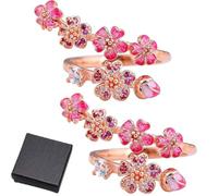 Peach Blossom Ring Adjustable Flower, Pink Cherry Blossom Ring，Pink*2
