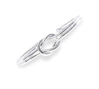 Peach Bomb Bracelet en argent pour femme avec design de nœud d'amitié. Bijou cadeau pour elle pour Noël, anniversaire, anniversaire de mariage dans une boîte cadeau de marque