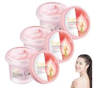 Peach Brightening Exfoliating Body Scrub, Peach 2 in 1 Face and Body Scrub, Peach Smooth & Tight Body Scrub, Organic Body Scrub For Body, Face, Hand & Foot (3pcs)