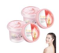 Peach Brightening Exfoliating Body Scrub, Peach 2 in 1 Face and Body Scrub, Peach Smooth & Tight Body Scrub, Organic Body Scrub For Body, Face, Hand & Foot (2pcs)