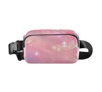 Peach Candy Star Sac à bandoulière fluide élégant pour homme et femme Sac banane multifonction avec sangle réglable pour voyage, course à pied, randonnée, Fluide étoile de bonbons à la pêche, 1 size