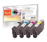 Peach Combi-Pack E163 - Pack de 4 - noir, jaune, cyan, magenta - compatible - cartouche d'encre (alternative pour : Epson T1636) - pour Epson WorkForce WF-2010, 2510, 2520, 2530, 2540, 2630, 2650, 266