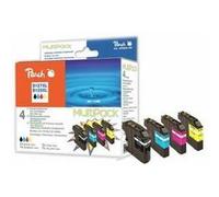 Peach Combi-Pack - Pack de 4 - noir, jaune, cyan, magenta - compatible - cartouche d'encre (alternative pour : Brother LC125XL, Brother LC127XL) - pour Brother DCP-J4110DW G