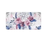 Peach Dream Catcher Sous-main de bureau grand sous-main imperméable Base en caoutchouc antidérapant Multifonctionnel Souris Clavier Gaming Pad Grand tapis d'ordinateur pour la maison et le bureau