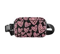 Peach Heart Sac banane tendance pour homme et femme Sac à bandoulière multifonction avec sangle réglable pour voyage, gym, travail, Cœur de pêche, 1 size