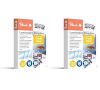 Peach Laminating Pouches for Credit Cards (54x86mm), 125 mic, Glossy, PP525-07, Set of 100 (Lot de 2)
