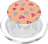 Peach Lavender Burgundy Triangle Doodle Scattered 80s Patter PopSockets PopGrip pour MagSafe