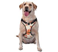Peach Lily Cottagecore Harnais pour chien Esthétique Anti-traction Réglable Réfléchissant Oxford Contrôle facile Harnais pour chien de taille moyenne et grande