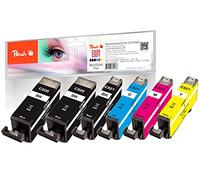 Peach Lot de 2 Cartouches d'encre C520/521 équivalent de Canon PGI-520 x 2, CLI-521, 2934B007 pour Canon Pixma IP 3600, Canon Pixma MP 560, Canon Pixma MX 870, Canon Pixma MP 550