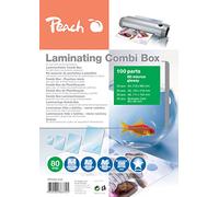 Peach Lot économique de pochettes de plastification A4, A5, A6-80 microns - 100 pochettes - Brillant - Compatible avec les plastifieuses de toutes les marques - PPC500-03A