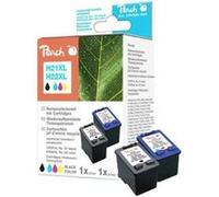 Peach Multi Pack - Pack de 2 - haute capacité - noir, couleur (cyan, magenta, jaune) - compatible - remanufacturé - cartouche d'encre (alternative pour : HP 21XL, HP 22XL) - pour HP Deskjet F2185, F21