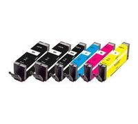 Peach 0F320134 cartouche d'encre 6 pièce(s) Compatible Rendement standard Noir, Cyan, Magenta, Jaune