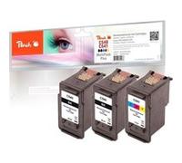 Peach Multi Pack Plus - Pack de 3 - noir, couleur (cyan, magenta, jaune) - compatible - remanufacturé - cartouche d'encre (alternative pour : Canon CL-541, Canon PG-540) - pour Canon PIXMA MG3150, MG3