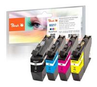 Peach Multipack avec puce, compatible avec Brother LC-3217VALP, Encre